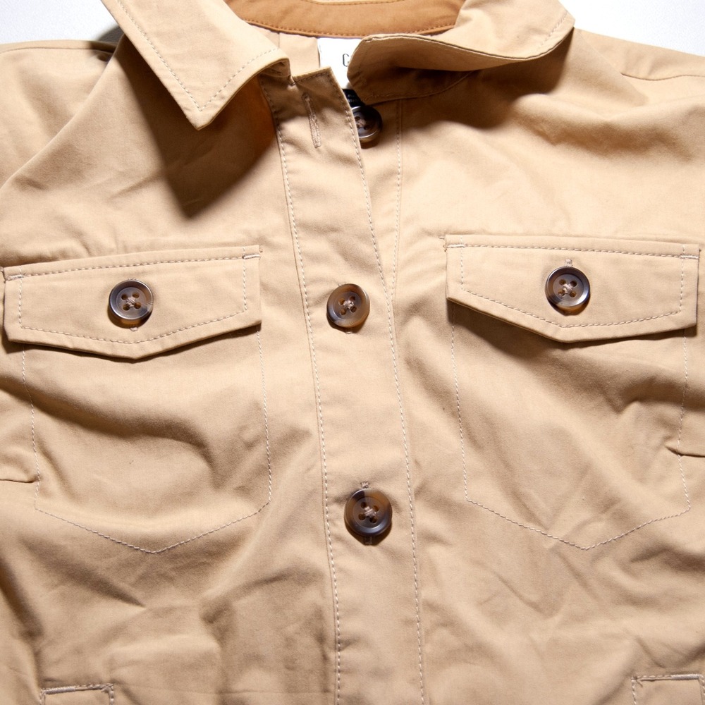Cabi XS Women Tan #4301 Cotton Button Down Mason Jacket Collared Utility X Small - Picture 7 of 14